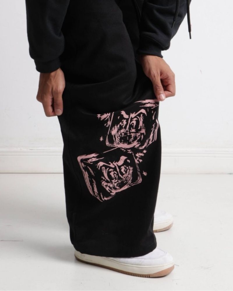 Pants Oversized "ICEWORLD" - Black