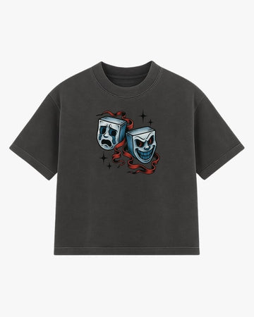 Tee "FACES"- Gray (boxy)